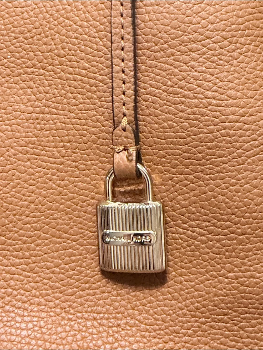 Michael Kors Studio Mercer Chain-Link Leather Tote classic shade luggage brown